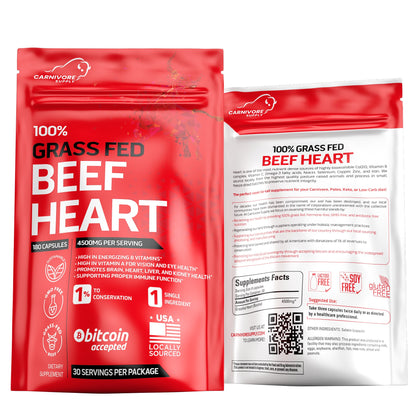Beef Heart Capsules — front and back packaging