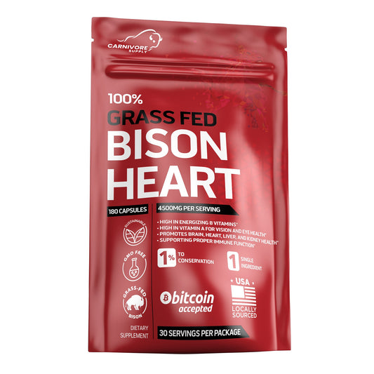 Bison Heart Capsules — 100% Grass-fed front packaging